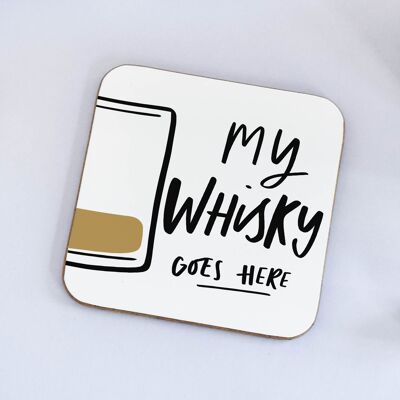 Mon whisky va ici Coaster Drinks Coaster Bar Decor Gift