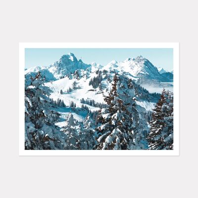 WHAT A VIEW MOUNTAIN ART PRINT - A3 (42cm x 29.7cm) unframed print