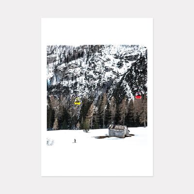 RETRO BUBBLES MOUNTAIN ART PRINT - A3 (42cm x 29.7cm) unframed print