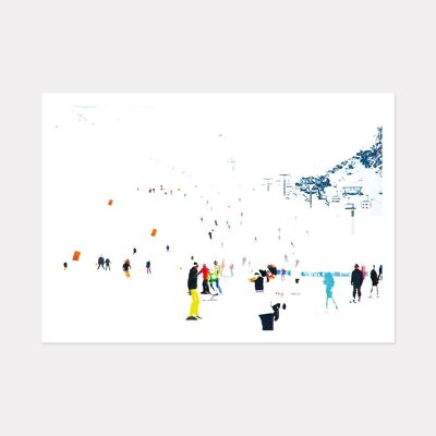 LUNCHTIME MOUNTAIN ART PRINT - A2 (59.4cm x 42cm) unframed print