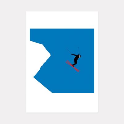FREESTYLE JUMP SKI ART PRINT - A3 (42cm x 29.7cm) unframed print