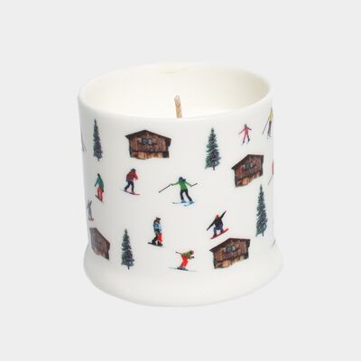 Hut skiing powderhound candle - single