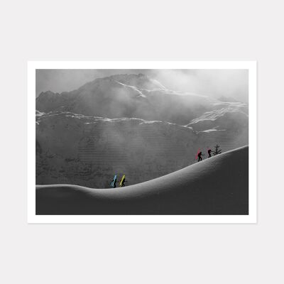 ELECTRIC HIKE, SKI ART PRINT - A3 (42cm x 29.7cm) unframed print