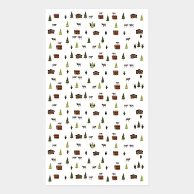 Powderhound alpine summer tea towel