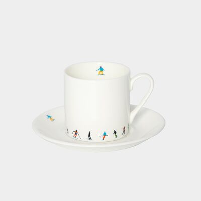 Powderhound ski chain espresso cup and saucer