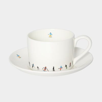 Powderhound ski chain tea cup and saucer - tea cup with saucer