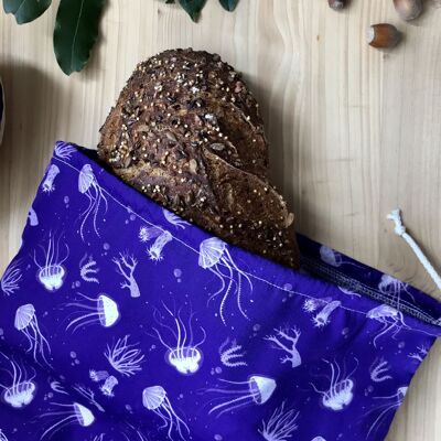 Organic cotton bread bag - Jellyfish