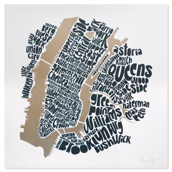 Carte de NYC - or/anthracite 1