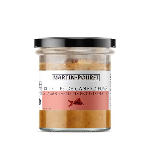 Rillettes de canard fumé à la moutarde piment d'Espelette 150g