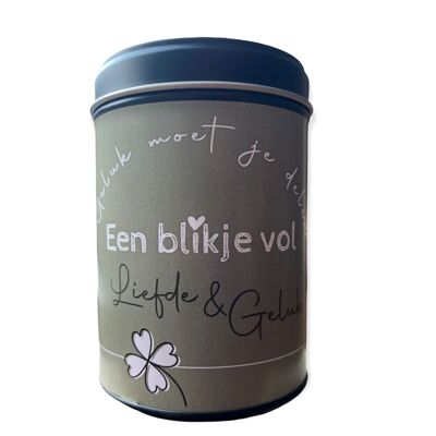 Een blikje vol geluk "" Klavertjes vier "