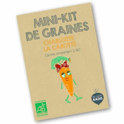 Mini kit de semillas ecológicas de Charlotte la zanahoria