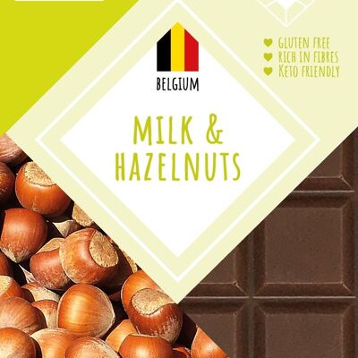SWEET-SWITCH® Belgische Milchschokolade + Haselnüsse 12 x 100 g * KETO *
