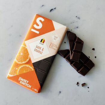 SWEET-SWITCH® Chocolat Noir Belge + Orange 12 x 100 g *KETO* 2