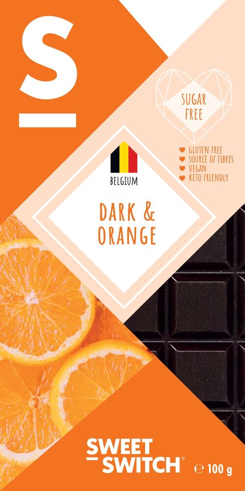 SWEET-SWITCH® Dark Belgian Chcolate + Orange 12 x 100 g *KETO*