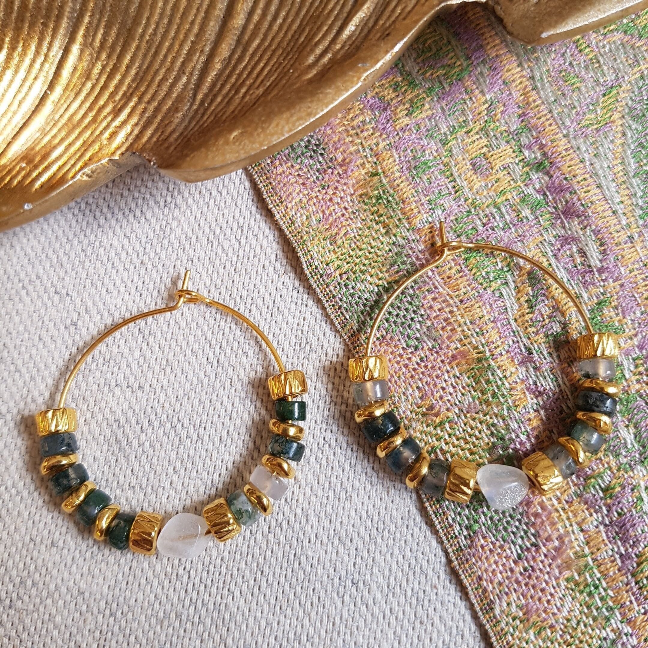 ORECCHINI AGATA SCHIUMA - BHUMI