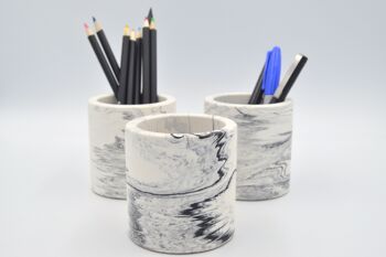 Petit pot en marbre pour stylos, outils, encens, etc. 2