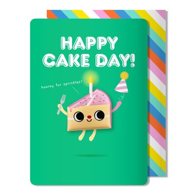 Carte d'anniversaire d'aimant de gâteau