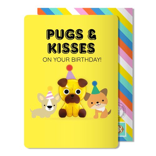 Pugs Magnet Birthday Card