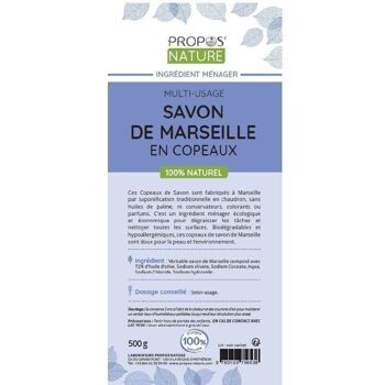 SAVON DE MARSEILLE EN COPEAUX - INGREDIENT MENAGER - FABRICATION LESSIVE - SANS HUILE DE PALME  - 500G 10