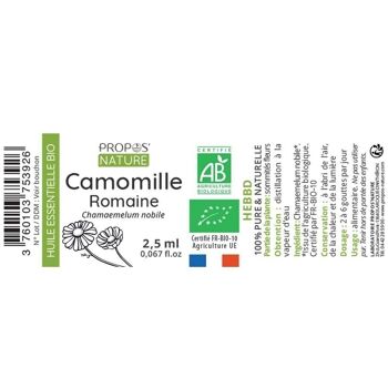 HUILE ESSENTIELLE CAMOMILLE ROMAINE BIO 2,5ml 3