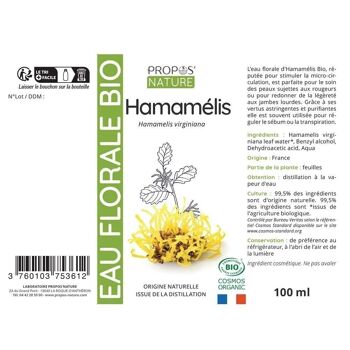 HYDROLAT D'HAMAMELIS BIO - EAU FLORALE - 100ML 3