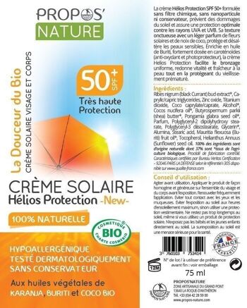 CREME SOLAIRE HELIOS BIO - SPF50+ - 100% NATURELLE - 75ml 7