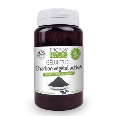 ACTIVE VEGETABLE CHARCOAL CAPSULES - DOSED AT 230 MG - 120 CAPSULES