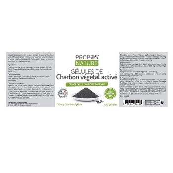 GELULES CHARBON VEGETAL ACTIVE - DOSÉ A 230 MG - 120 GELULES 4