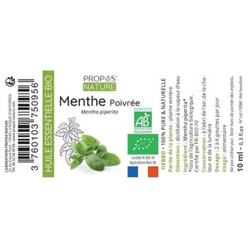 HUILE ESSENTIELLE MENTHE POIVREE BIO - 10ml 8