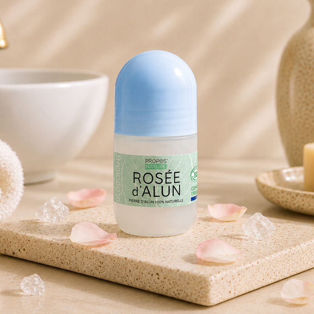 Organic Roll-On Deodorant - Alum Dew - With Alum Stone - 50ml