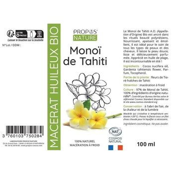 MACÉRAT HUILEUX MONOÏ PARFUMÉ BIO - 100ML 2