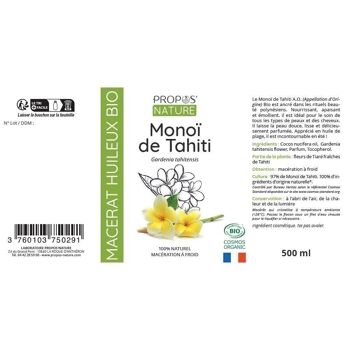 MACÉRAT HUILEUX MONOÏ PARFUMÉ BIO - 500ML 4