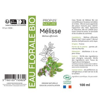 HYDROLAT MÉLISSE BIO - EAU FLORALE - 100ML 2