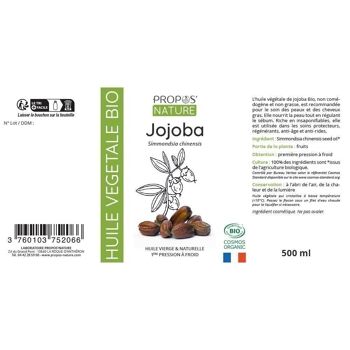 HUILE VEGETALE JOJOBA BIO 500ml ** 8