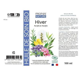 HUILE DE SOIN HIVER BIO - AUX HUILES ESSENTIELLES BIO - 100ML 4