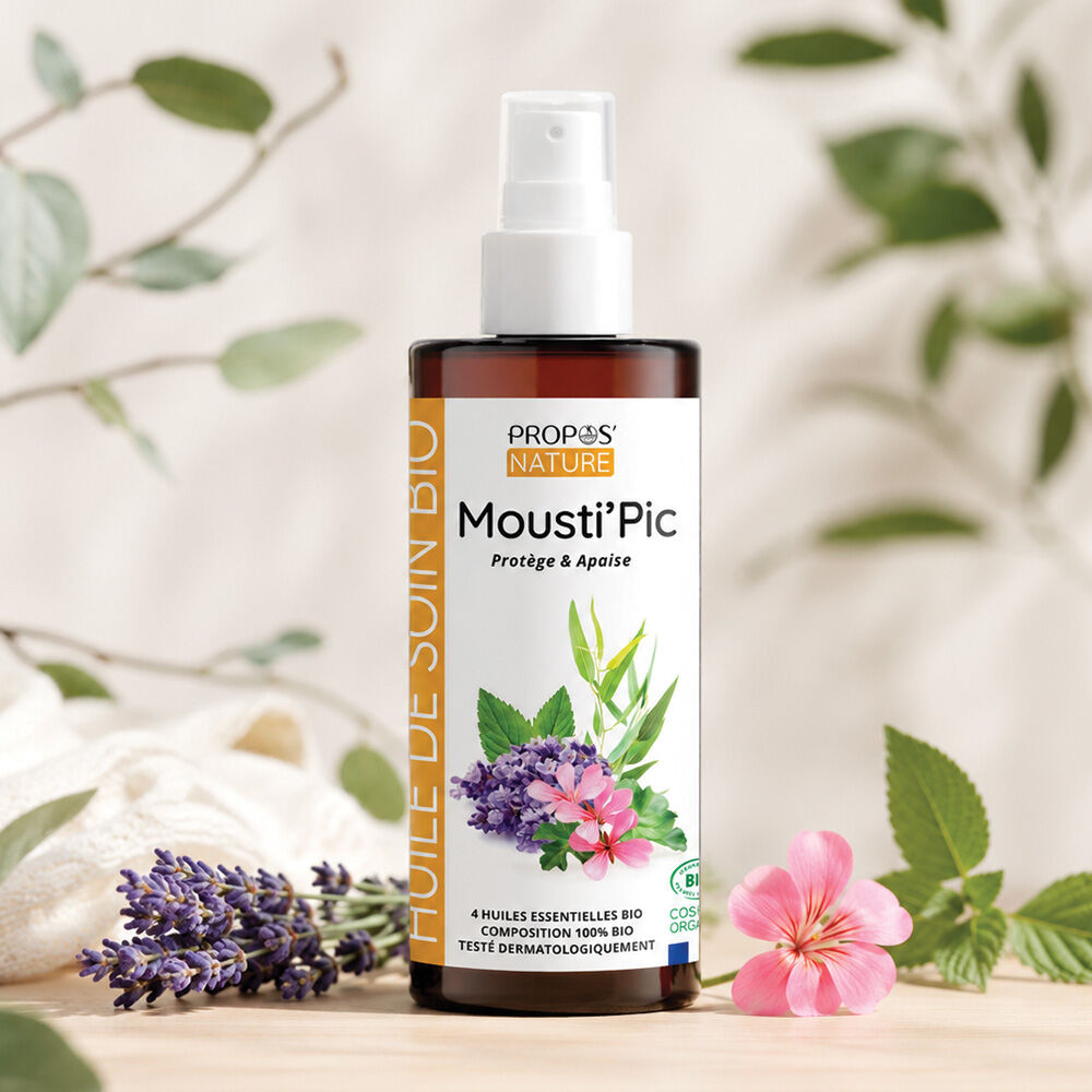 ORGANISCHES MOUSTI'PIC PFLEGEÖL - MIT ÄTHERISCHEN ÖLEN - MÜCKENSTICH - 100 ML