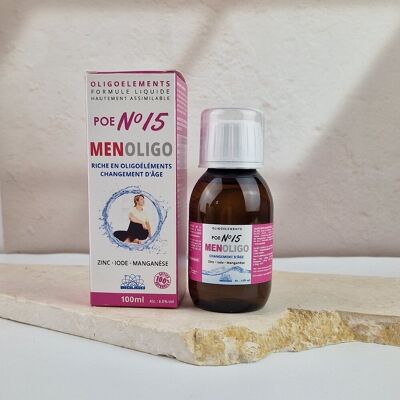 POE N°15 - PREPARATO IN OLIGOELEMENTI - ZINCO IODIO MANGANESE - IGNATA - MENOLIGO - MENOPAUSA E ANDROPAUSA - 100 ML