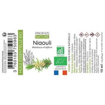 HUILE ESSENTIELLE NIAOULI BIO 10ml 8