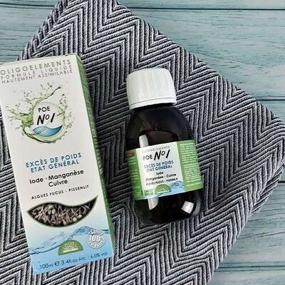 POE N°01 - PREPARAZIONE OLIGOELEMENTI - RAME MANGANESE IODIO - ALGHE - SOVRAPPESO - 100 ML