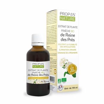 EXTRAIT DE REINE DES PRES BIO - PLANTE FRAICHE - DRAINAGE & ARTICULATIONS  - 50ML 5