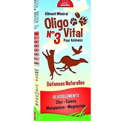 OLIGOVITAL N°3 - INTEGRATORE VETERINARIO - OLIGOELEMENTI PER ANIMALI - DIFESE NATURALI - 100 ml