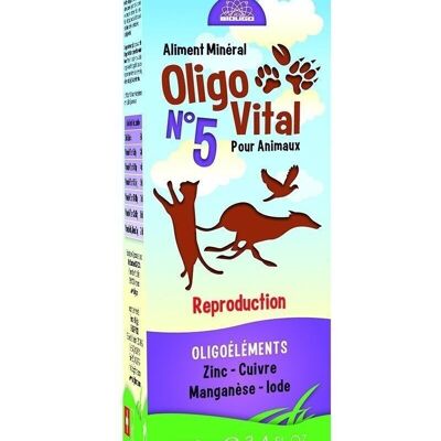 OLIGOVITAL N°5 - SUPLEMENTO VETERINARIO - OLIGOELEMENTOS PARA ANIMALES - REPRODUCCIÓN - 100 ml