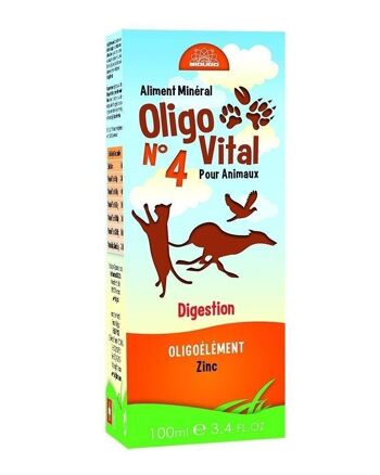 OLIGOVITAL N°4 - COMPLÉMENT VÉTÉRINAIRE - OLIGOÉLÉMENTS POUR ANIMAUX - DIGESTION - 100 ml 1