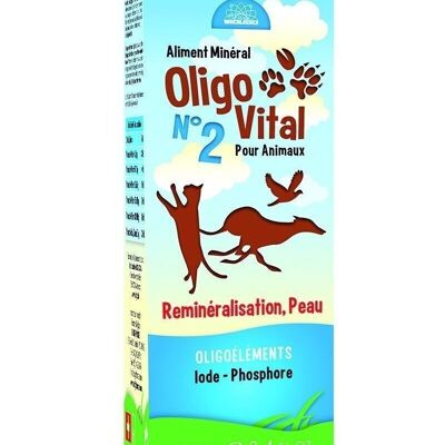 OLIGOVITAL N°2 - SUPLEMENTO VETERINARIO - OLIGOELEMENTOS PARA ANIMALES - PIEL Y PELO - 100 ml