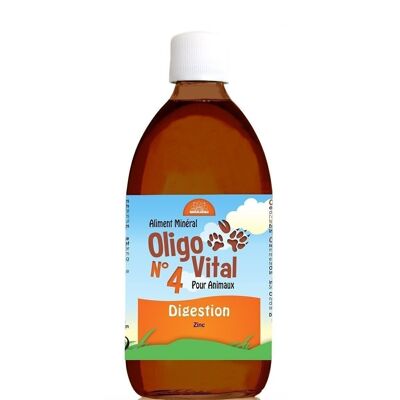 OLIGOVITAL N°4 - COMPLÉMENT VÉTÉRINAIRE - OLIGOÉLÉMENTS POUR ANIMAUX - DIGESTION - 500 ml