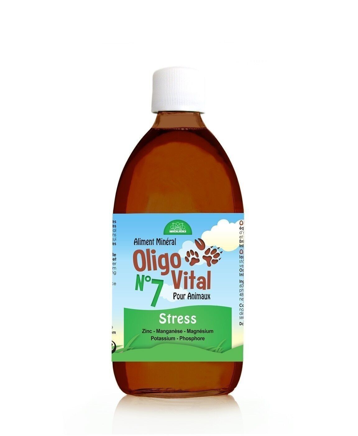 OLIGOVITAL N°7 - COMPLÉMENT VÉTÉRINAIRE - OLIGOÉLÉMENTS POUR ANIMAUX - STRESS - 500 ml