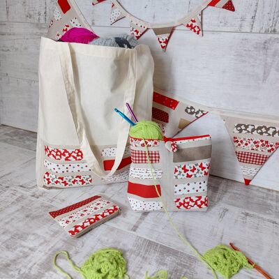 Red Shabby Chic Tote Bag