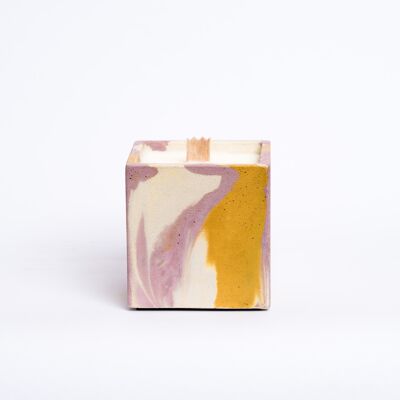 Scented Candle - Pink & Yellow Tie&Dye Concrete