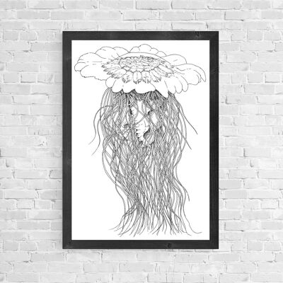 Blue Jellyfish Giclée Art Print
