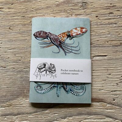 Curled Octopus Pocket Notebook